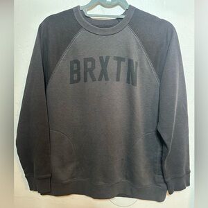 Brixton Crewneck Sweatshirt Small Gray Black Logo Pullover Fleece Pocket